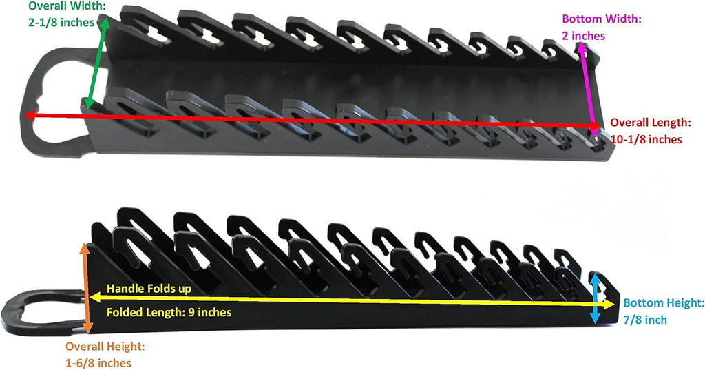  JSP Manufacturing Kit De Rangement Pour Clés à 11 Outils Pour Clés à Molette Ou à Ligne (kit De 4 Pièces, Noir Et Rouge)