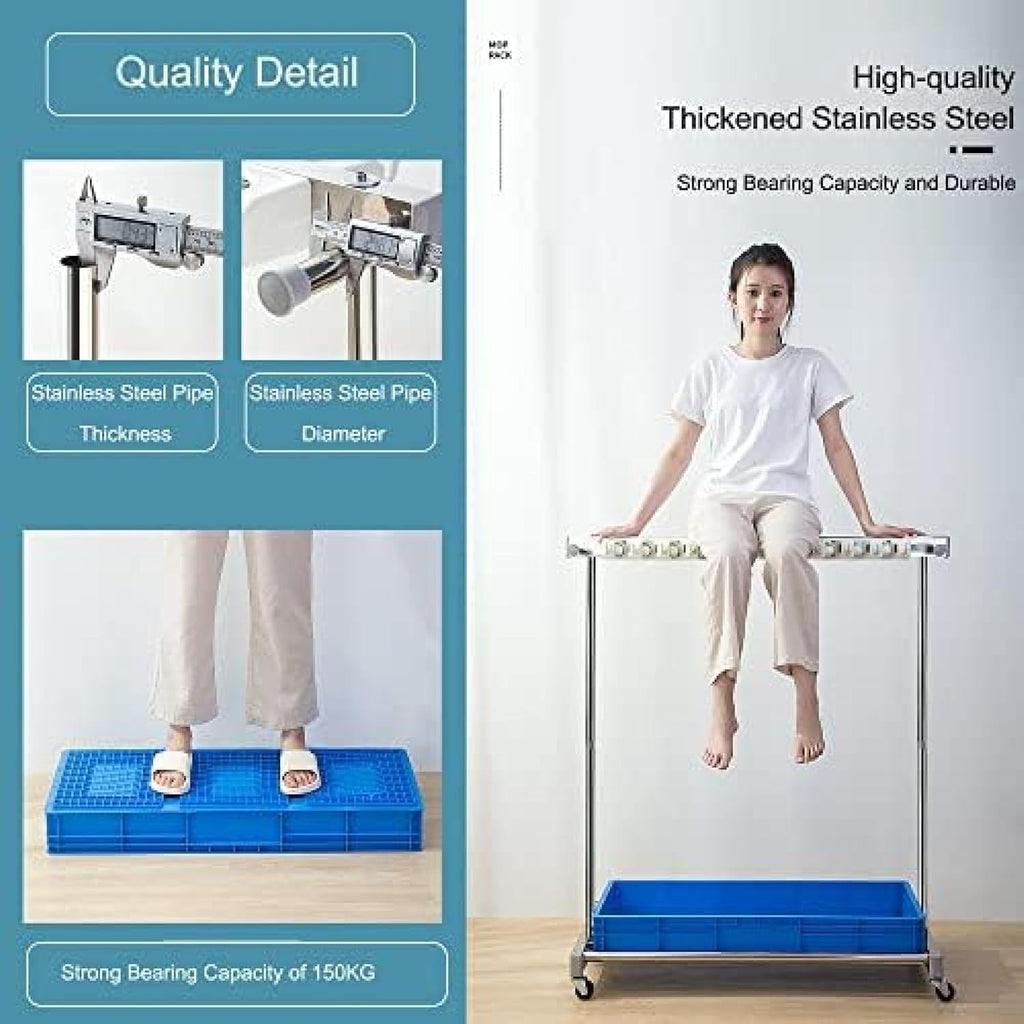 GENERIC Support Utilitaire Pour Balais Et Balais – Chariot à Outils De Nettoyage Avec Roues Pour Le Rangement Et L'organisation Dans Le Jardin, Le Garage, Les écoles Et Les Hôpitaux