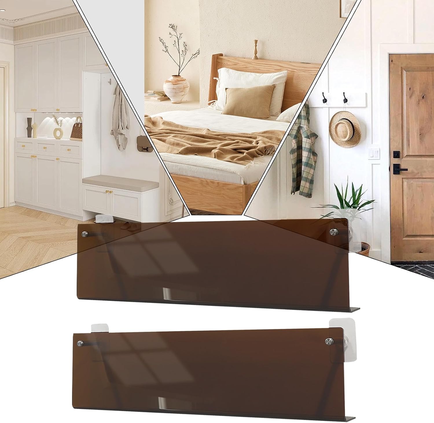  Generisch Support De Rangement Pour Plaques | Montage Mural En Acrylique Transparent, 2 Pièces, Sans Perçage, Pour Adolescents, Adultes, Amateurs De Musique, Salon