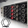  Générique Présentoir Multi-Jantes Robuste, Support De Rangement Hexagonal Empilable Pour Pneus, étagères Pour Roues De Véhicule, Montage Facile (3+2) Pour L'organisation Du Garage à Domicile.