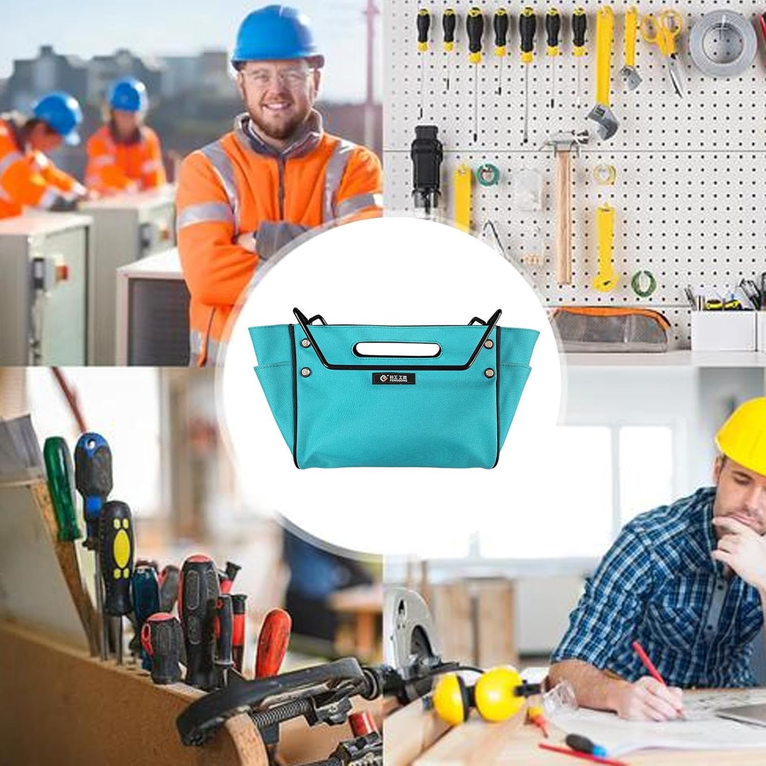  Porte-outils Caddy D'échelle,Sac De Rangement Quincaillerie - Organisateur D'Outils Échelle Extensible | Pour Peintres Propriétaires Électriciens Techniciens Couvreurs Jardiniers Atelier Garage Entrep