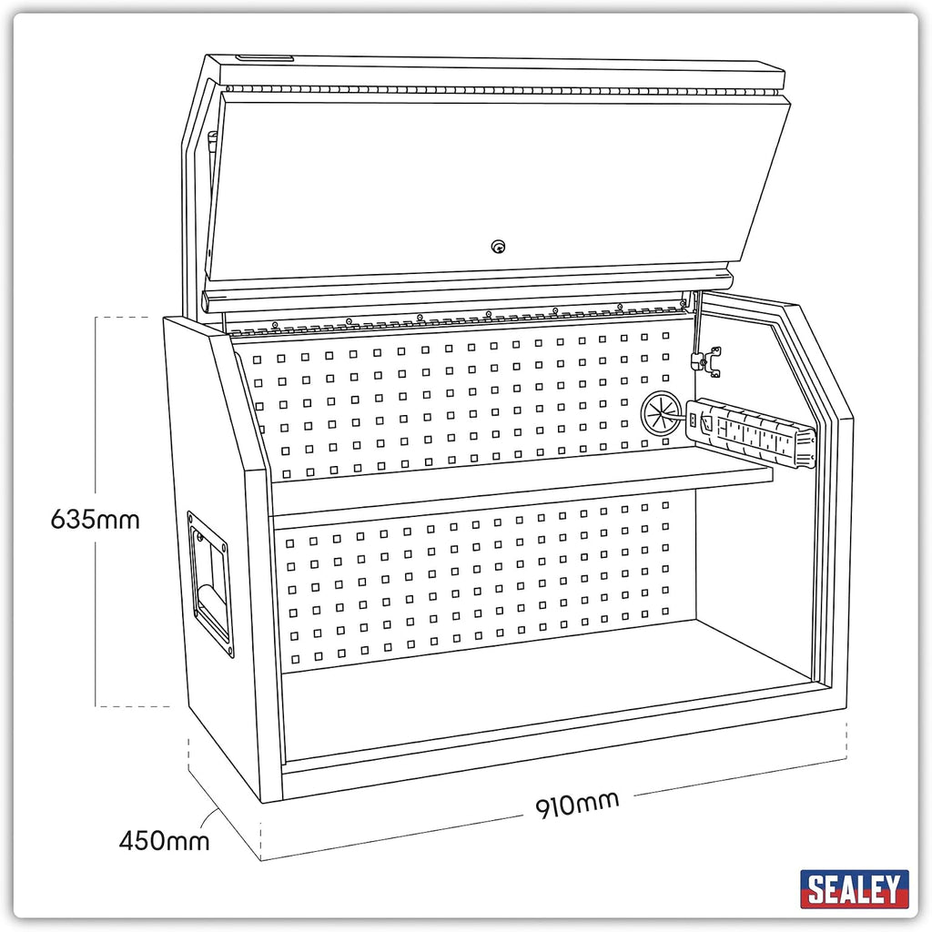  Sealey AP36HBE Clapier De Boîte à Outils Avec Bande D'alimentation 910 Mm