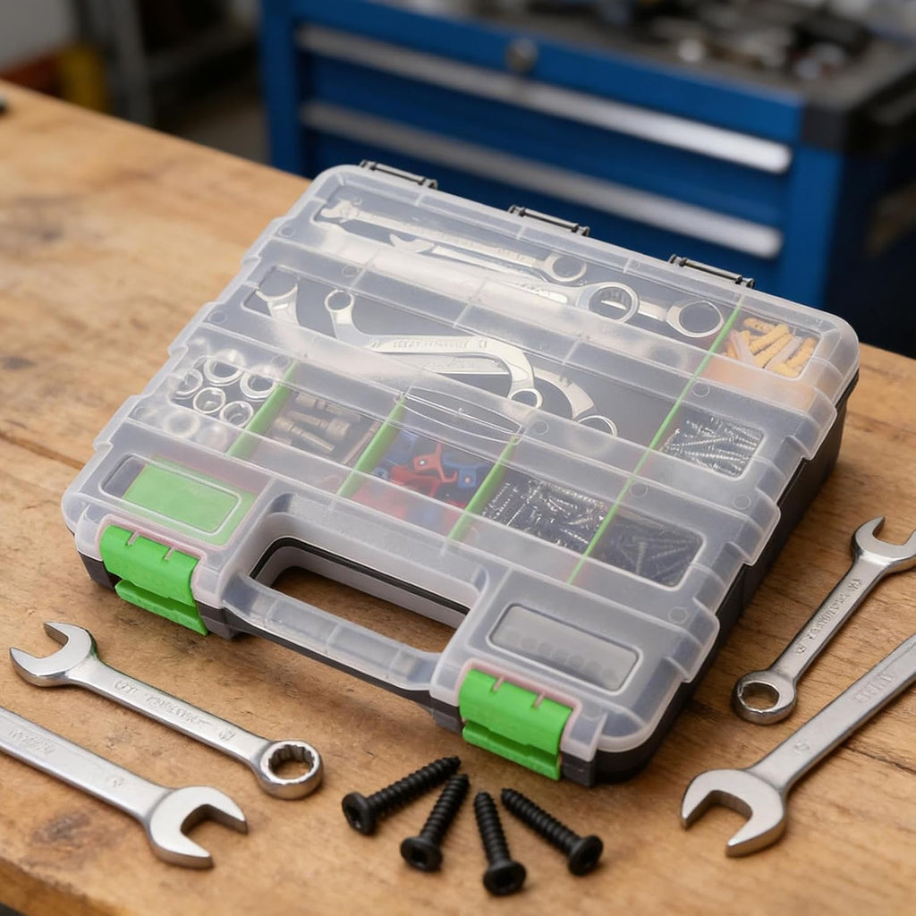 GENERIC Boîte à Outils, Organiseur Transparent à 34 Compartiments – Boîte à Outils Pour Petites Pièces, Boîte à Vis | Pour Atelier, Garage, Matériel De Maison, Boulons, écrous, Forets, Petites Pièces, Bijoux