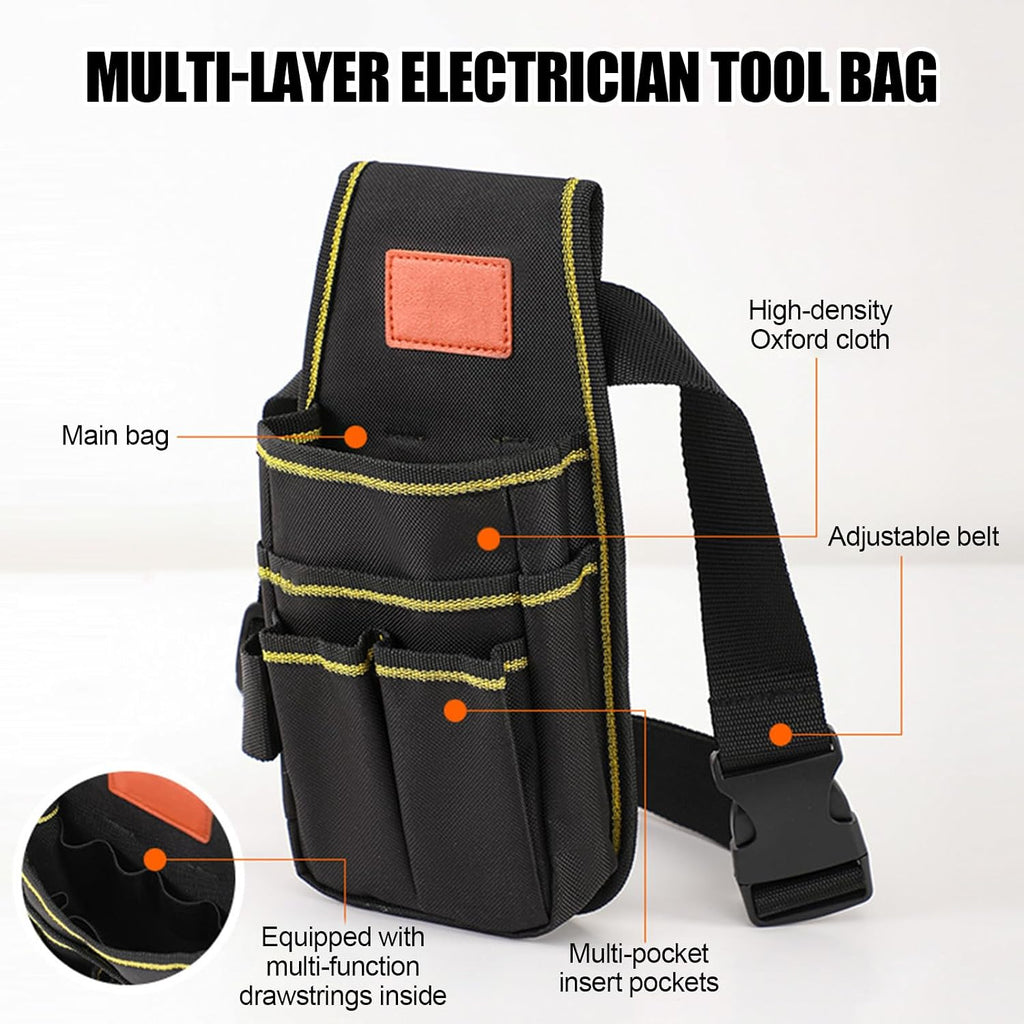 GENERIC Sac à Outils Pour électricien, Pochette De Rangement Portable Multi-poches | Sacs Porte-outils De Taille – Pour Construction, Bricoleur, Entrepreneur, Mécanicien, Plombier, Couvreur, Menuiserie