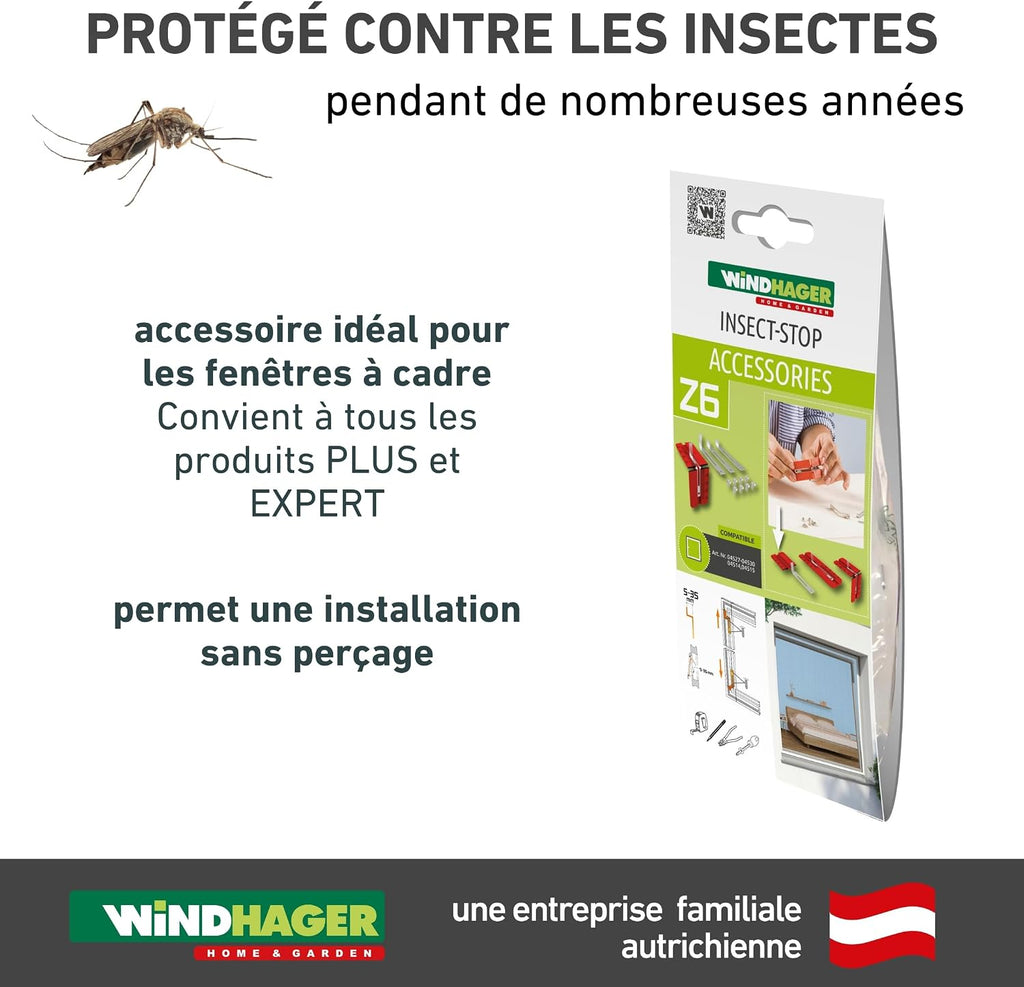  Windhager 03651 Mosquito Net With Springs, Hanging Angle, Mosquito Net Mounting Frame, Mounting Angle, Frame – 5-35 Mm Angle – Customisable – Silver