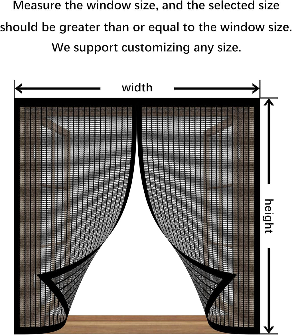  Mosquito Net Window 119 X 100 Cm Roll-Up Magnetic Automatic Stop For Types Of Windows, Black