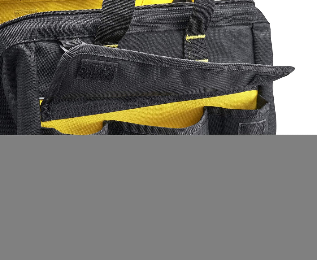  STANLEY 1-96-183 Sac À Outils En Tissu 600 X 600 Deniers - Multi-Compartiments - Sangle Bandoulière Avec Renfort Au Niveau De L'Épaule - Conception Rigide - Dimensions (en Cm): 44,7 X 27,5 X 23,5