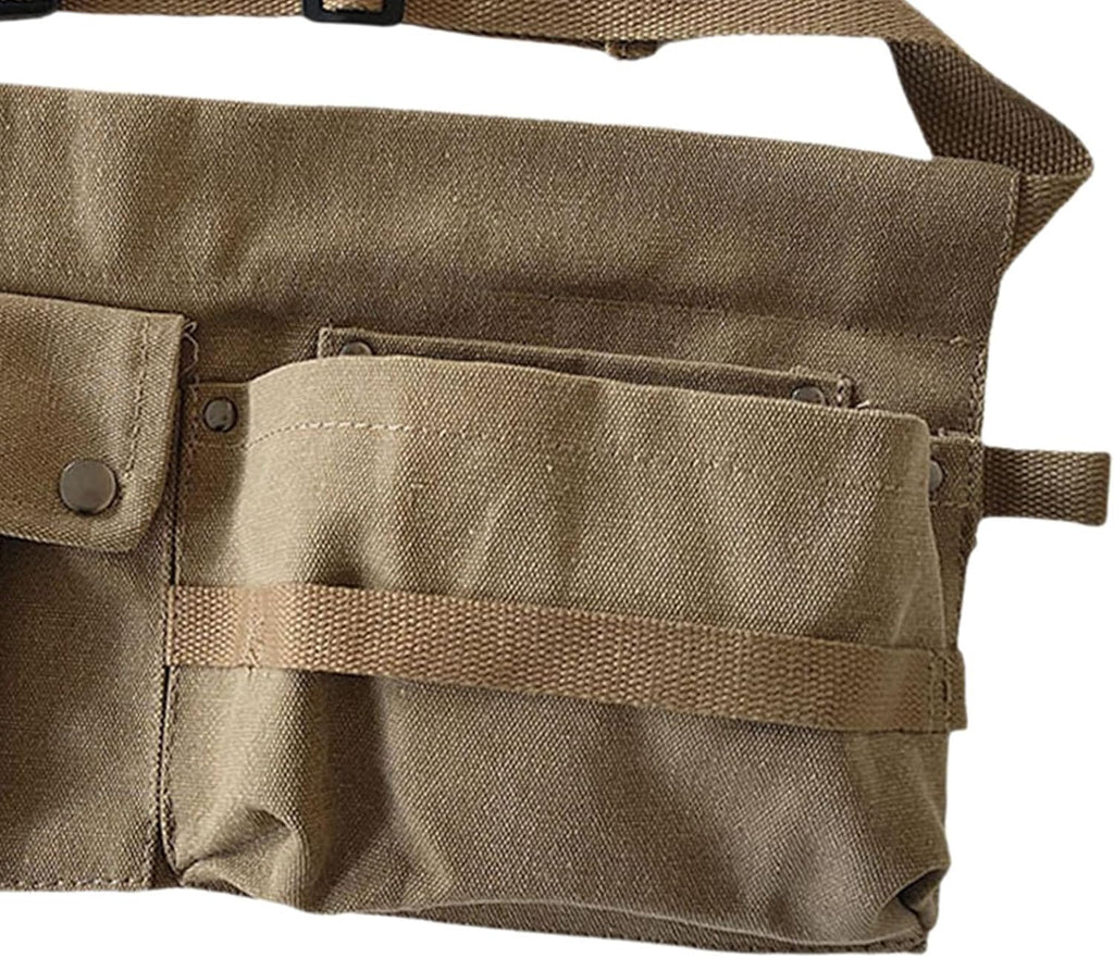  Generic Sac à Outils En Toile, Sac Multifonctionnel Pour Artisans Avec Plusieurs Compartiments Et Ceinture Ajustable, Idéal Pour Les électriciens Et Les Ouvri, Kaki