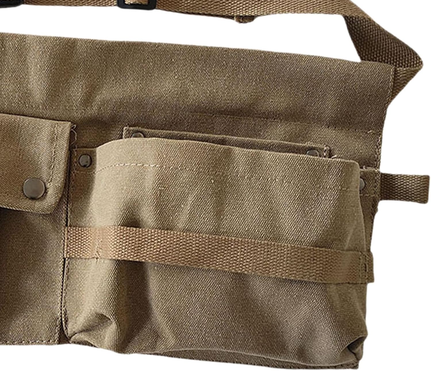  Generic Sac à Outils En Toile, Sac Multifonctionnel Pour Artisans Avec Plusieurs Compartiments Et Ceinture Ajustable, Idéal Pour Les électriciens Et Les Ouvri, Kaki