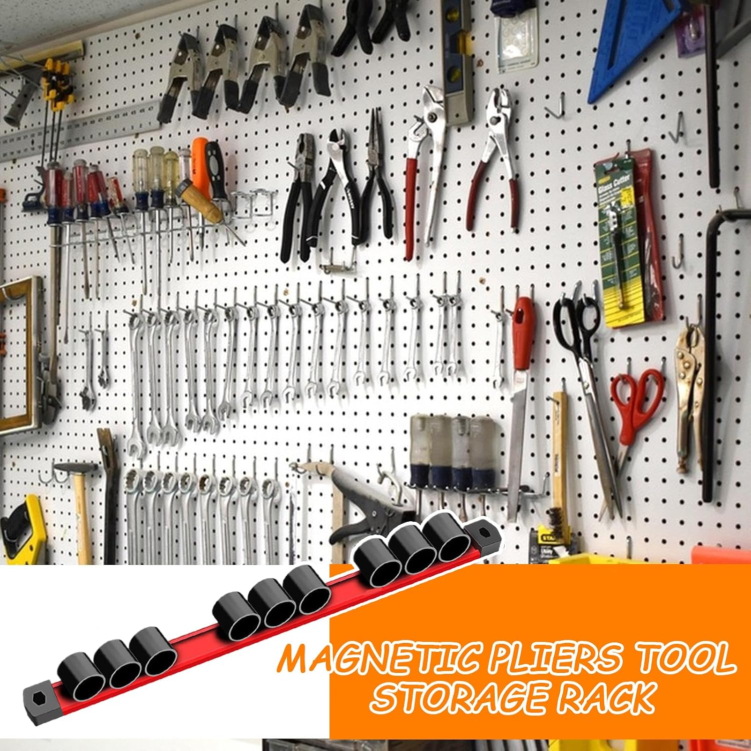  Générique Organisateur Magnétique Pour Pinces | Aimant De Rangement Pour Clés | Organisateur À 9 Troux Pour Pinces Ciseaux Atelier Garage