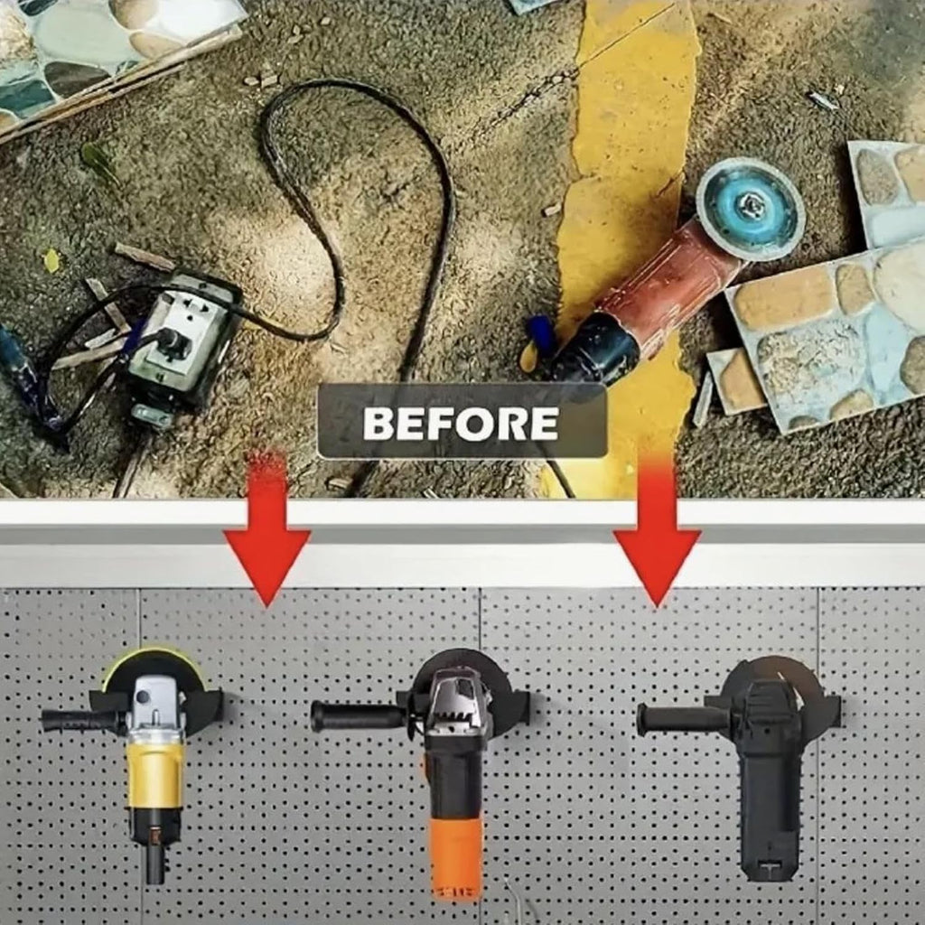  Porte-outils électriques, Support De Rangement Mural, Organisateur En Fer Robuste, Solution De Garage Peu Encombrante, Support D'outils Sécurisé, Machine De Polissage Pour Meuleuse D'angle