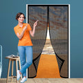  Mosquito Net Window 192 X 192 Cm Anti-Mosquito Door Curtain Automatic Closure Magnetic Seal For Balcony, Basement, Terrace Doors, Black