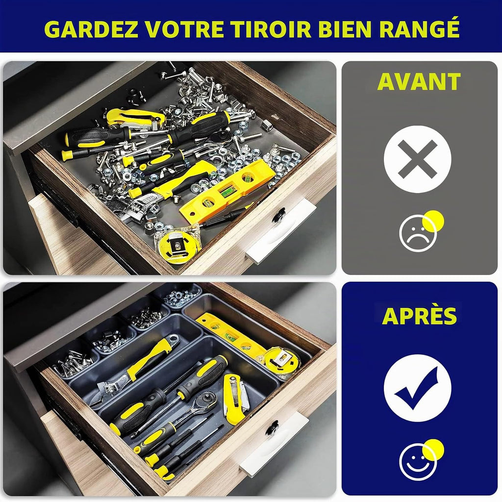 Boîte à Outils, Organisateur De Tiroir à Outils, Séparateur De Boîte à Outils, Organiseurs Et Rangement D'outils De Garage, Accessoires De Boîte à Outils Pour Armoire à Outils Roulante