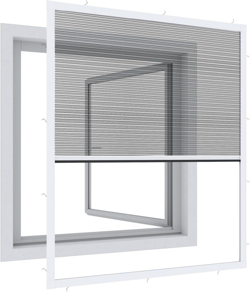  Windhager Ultra-Flat Premium Pleated Window Mosquito Net Charcoal Grey 130 X 150 Cm