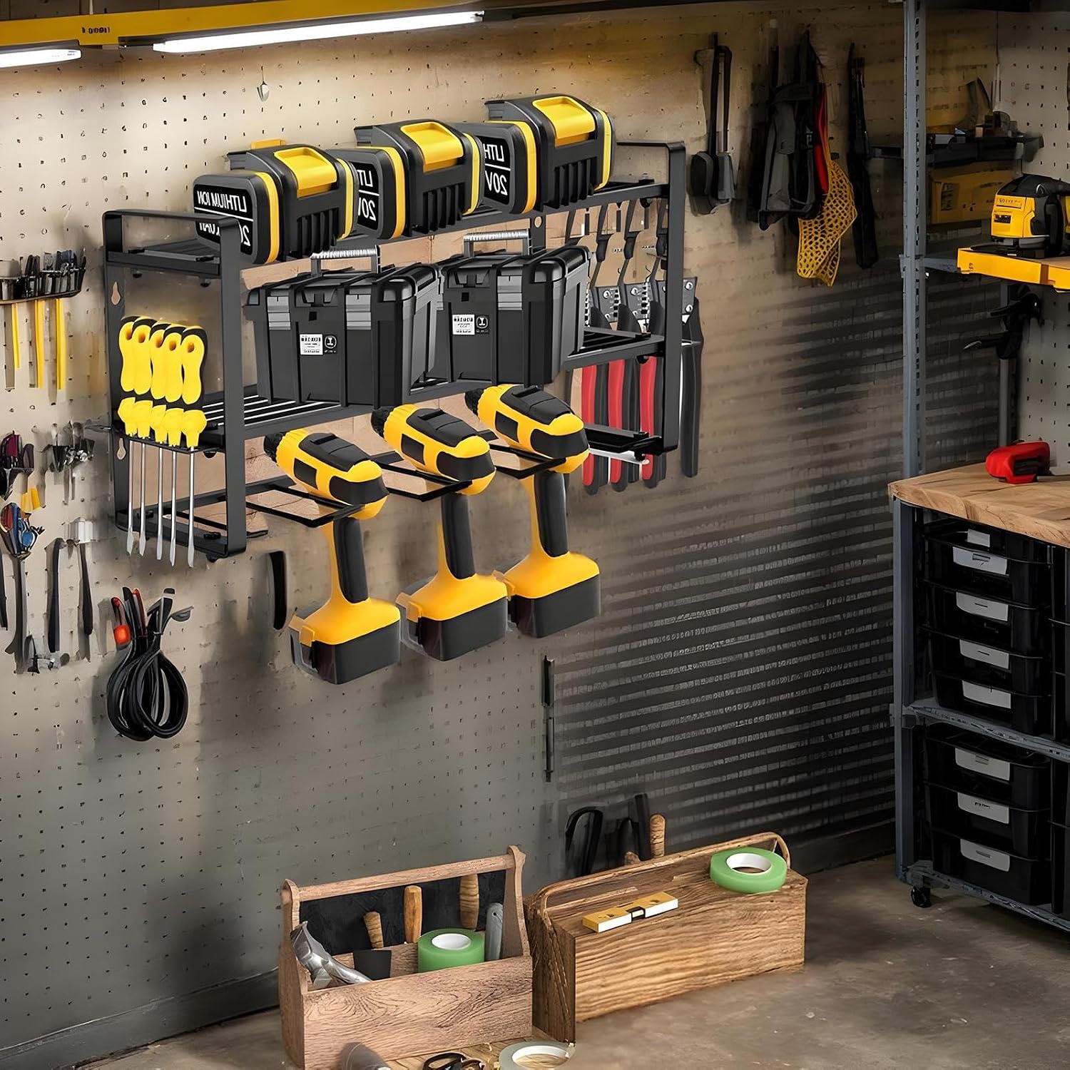  Étagère à Outils électriques – Boîte De Rangement Murale, Organiseur Modulaire Pour Outils électriques Avec étagères Haute Performance, Accessoires D'atelier Pour Une Organisation