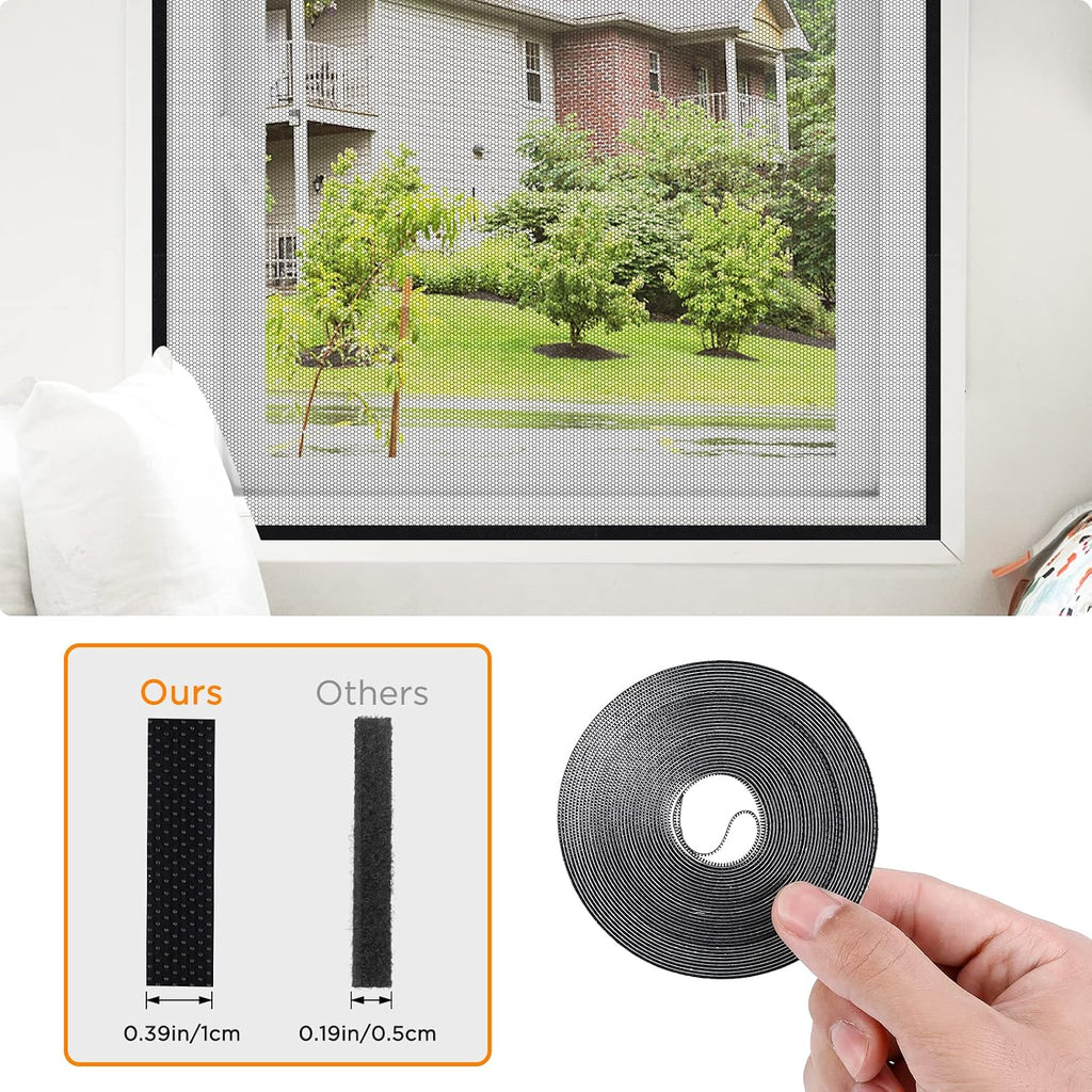  AiQInu Set Of 4 Universal Anti-Mosquito Window Insect Screen With Adhesive Tape - Fine Mesh - No Drilling Required