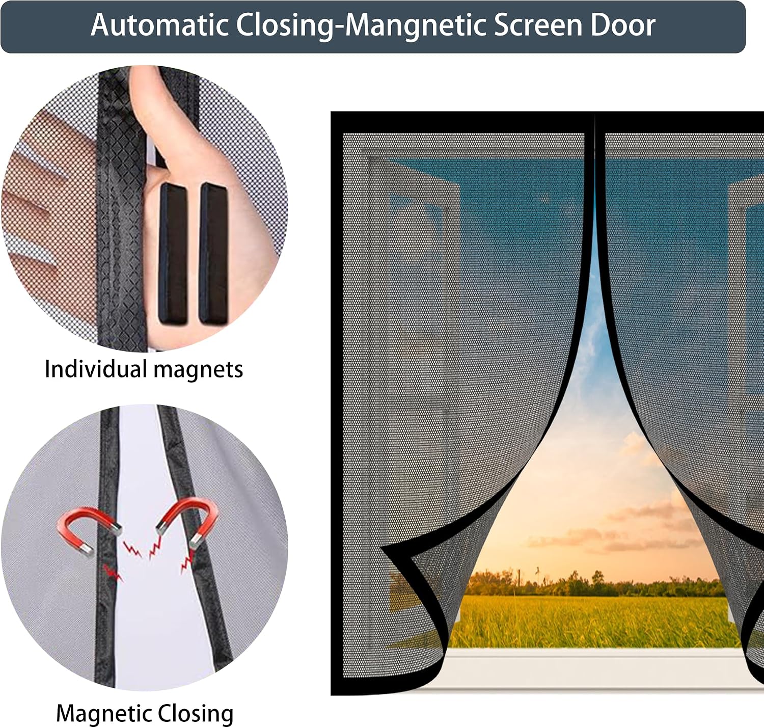  Magnetic Insect Screen Door Window 83 X 142 Cm Folding Insect Screen For Most Types Of Windows Or Doors, White