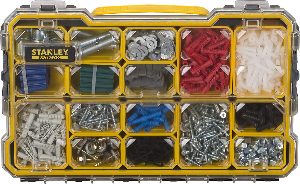  Stanley Fmst1-75779 Boîte À Outils Étanche Profi 2/3 Gamme FatMax - Couvercle Transparent - Attaches Plastiques - Étanche - Ip53 - Pas De Poignée Noir Jaune
