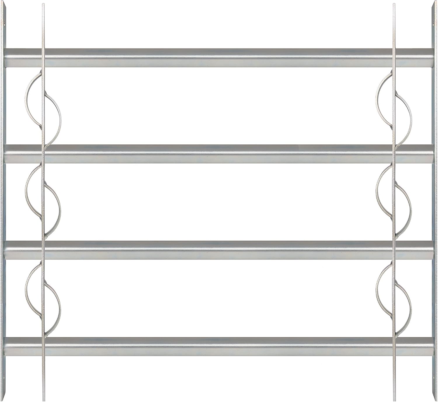  Alberts 563646 Secorino Style Window Grille | Sliding For External Windows | Burglar Protection Grille | Galvanised In Blue | 600 X 500-650 Mm