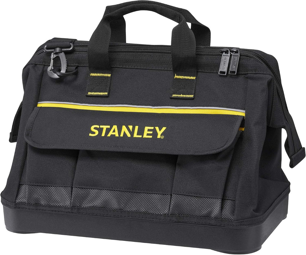  STANLEY 1-96-183 Sac À Outils En Tissu 600 X 600 Deniers - Multi-Compartiments - Sangle Bandoulière Avec Renfort Au Niveau De L'Épaule - Conception Rigide - Dimensions (en Cm): 44,7 X 27,5 X 23,5