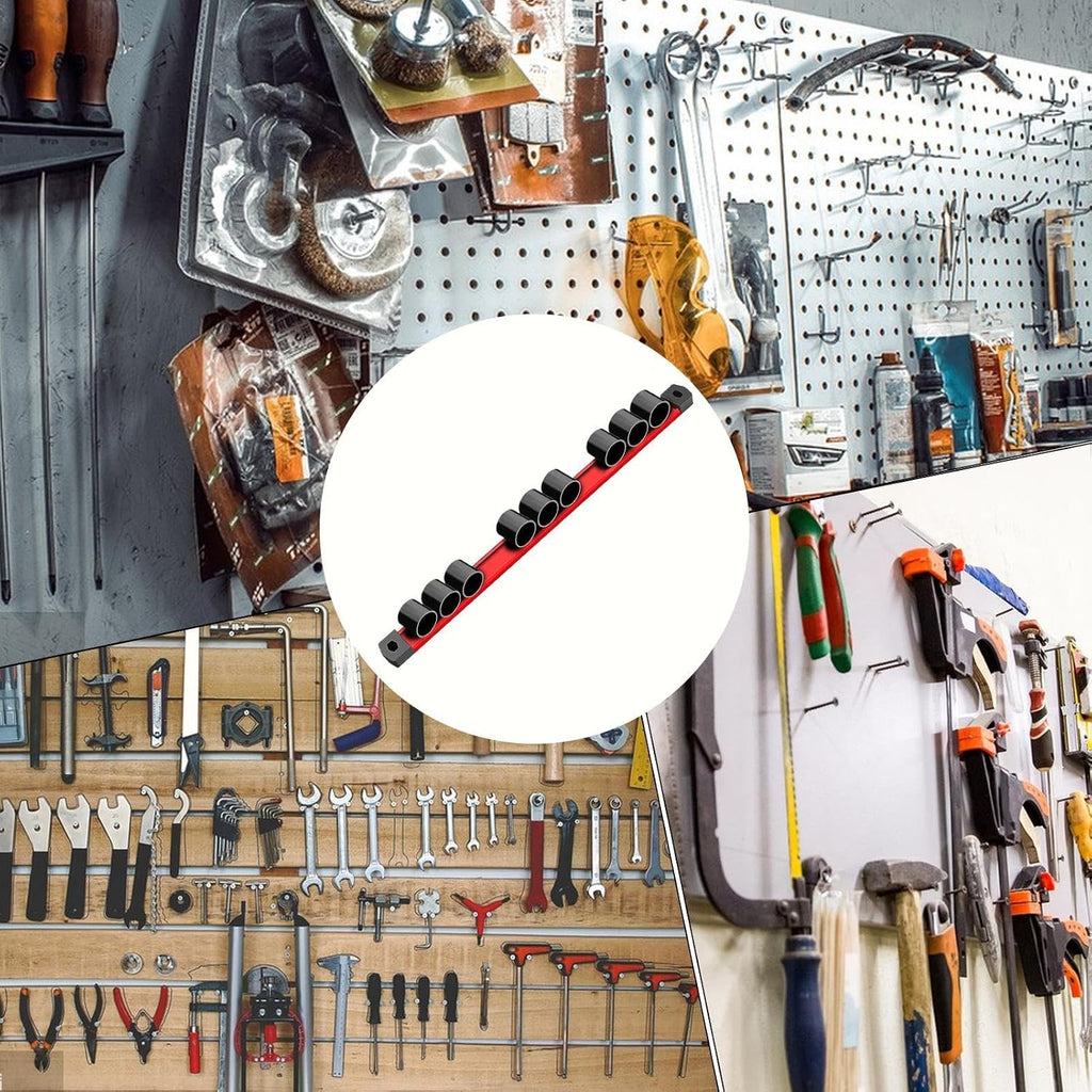  Générique Organisateur Magnétique Pour Pinces | Aimant De Rangement Pour Clés | Organisateur À 9 Troux Pour Pinces Ciseaux Atelier Garage