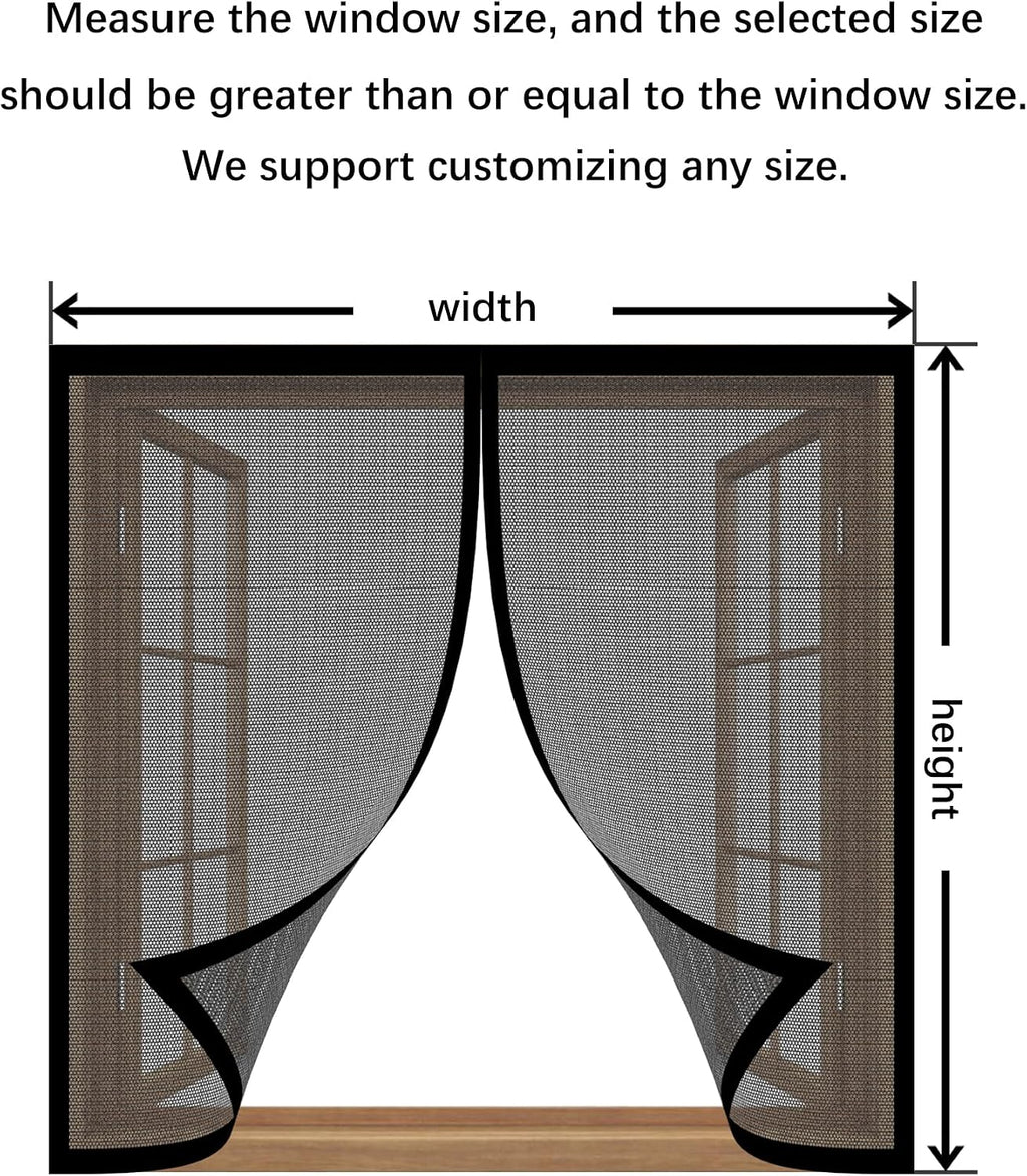  Insect Screen Window 152 X 119 Cm Anti-Mosquito Automatic Closed Door Curtain, No Drilling For Sliding Windows, White