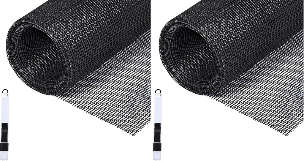  Fillis Window Insect Screen, 150 X 500 Cm, Fibreglass Insect Screen By The Metre DIY With Cleaning Brush, Mosquito Net For Windows, Balcony Door And Living Room, Grey (Pack Of 2)
