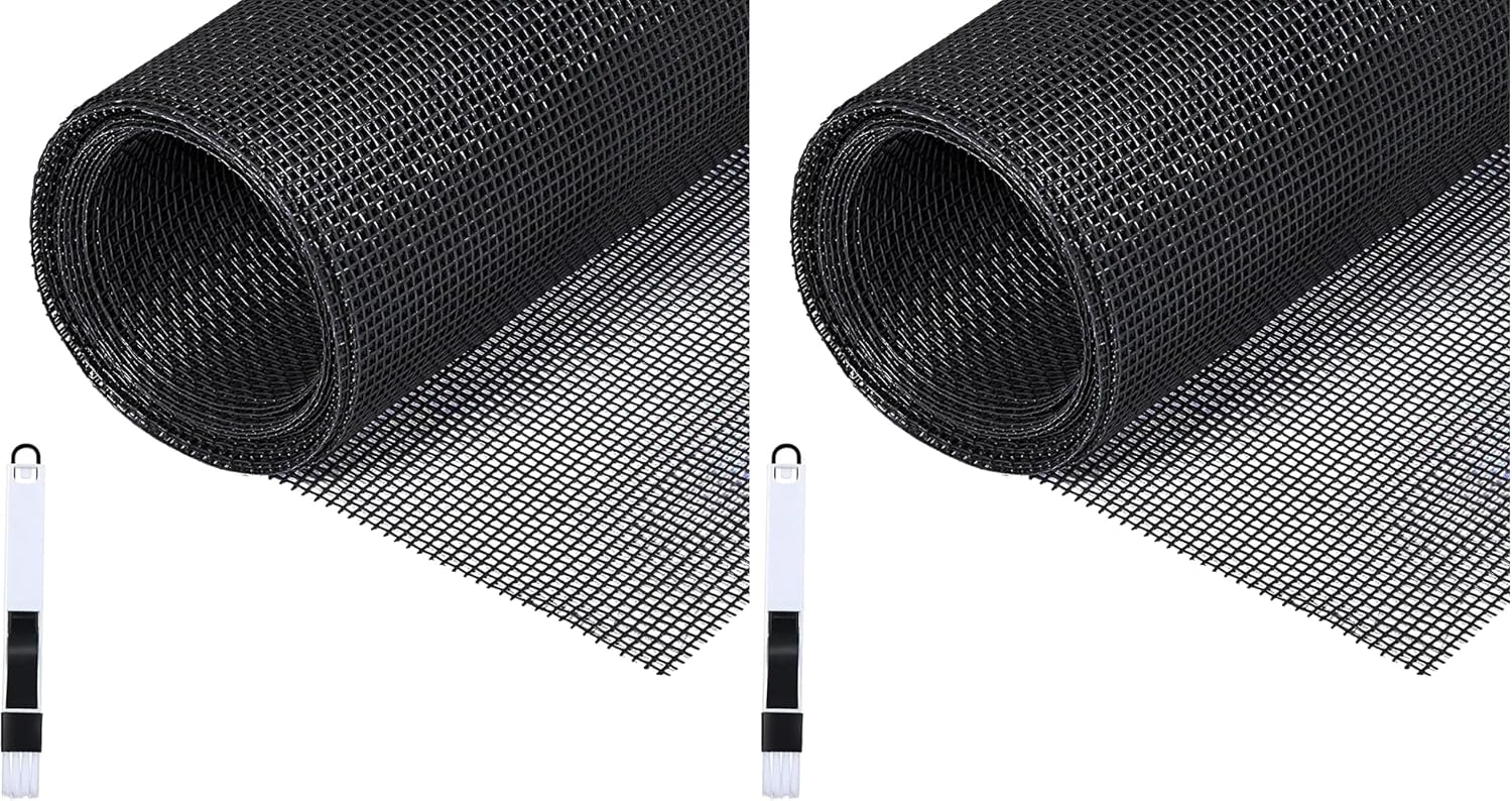  Fillis Window Insect Screen, 150 X 500 Cm, Fibreglass Insect Screen By The Metre DIY With Cleaning Brush, Mosquito Net For Windows, Balcony Door And Living Room, Grey (Pack Of 2)
