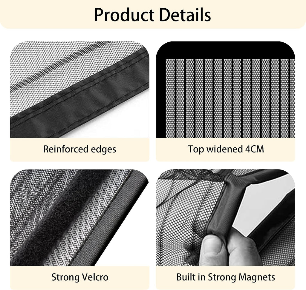  Mosquito Nets For Windows, 137 X 107 Cm, Automatic Anti-Mosquito Curtain, Powerful Magnets, Automatic Window Closure, Prevents Mosquitoes, White