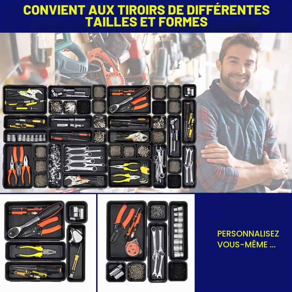  Boîte à Outils, Organisateur De Tiroir à Outils, Séparateur De Boîte à Outils, Organiseurs Et Rangement D'outils De Garage, Accessoires De Boîte à Outils Pour Armoire à Outils Roulante