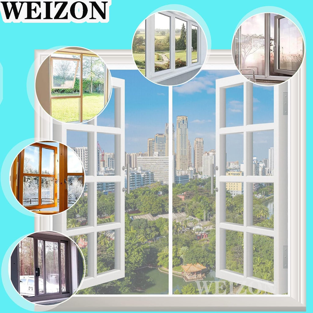  Magnetic Mosquito Net Window, Anti-Insect Window Curtain, White, 120 X 130 Cm, Anti-Fly Curtain, Automatic Closure, Easy Installation Without Tools For Windows, Balcony, Living Room