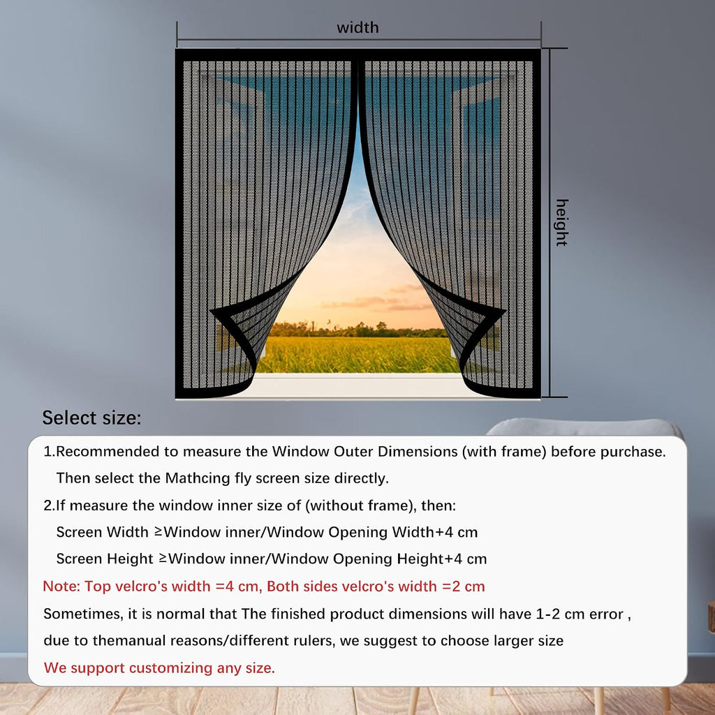  Mosquito Nets For Windows, 137 X 107 Cm, Automatic Anti-Mosquito Curtain, Powerful Magnets, Automatic Window Closure, Prevents Mosquitoes, White
