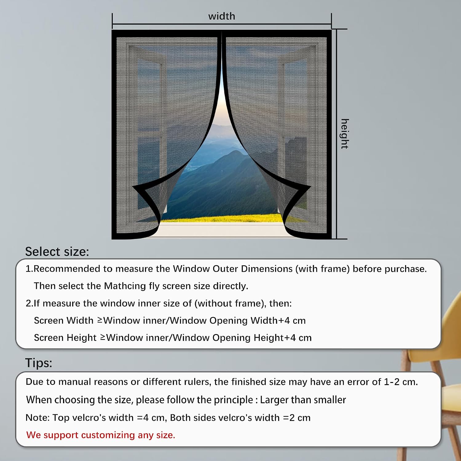  Mosquito Net With Magnetic Closure, 98 X 101 Cm, Automatic Closure, Insect Screen, Magnetic Installation Kit For All Types Of Windows, White
