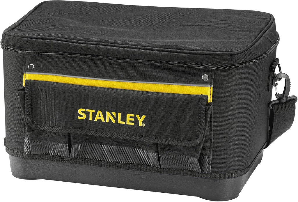  STANLEY 1-96-183 Sac À Outils En Tissu 600 X 600 Deniers - Multi-Compartiments - Sangle Bandoulière Avec Renfort Au Niveau De L'Épaule - Conception Rigide - Dimensions (en Cm): 44,7 X 27,5 X 23,5