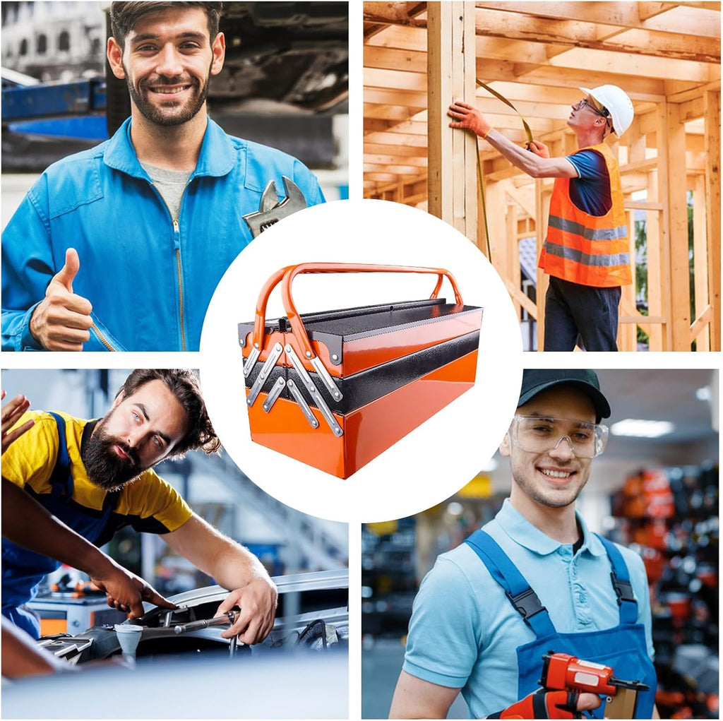  Boîte à Outils, Boîte à Outils Pliable, Corps Pliable Résistant à La Rouille, Système De Compartiments à Plusieurs Niveaux, Solution D'organisation Pour Bureaux, Garage Et Projets Domestiques