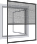  Windhager Ultra-Flat Premium Pleated Window Mosquito Net Charcoal Grey 130 X 150 Cm