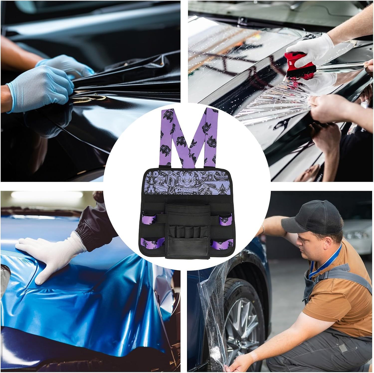 GENERIC Grand Sac à Outils, Organiseur De Voiture En Tissu Oxford, étui De Rangement De 45,7 X 30,5 Cm Avec Bandoulière, Sac Multi-poches Avec Poignées Renforcées, Porte-outils Robuste, équipement De