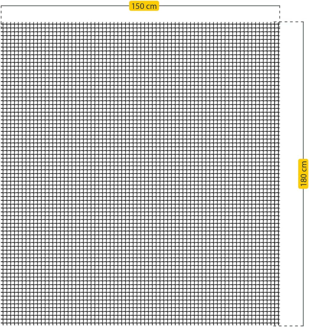  Schellenberg 20409 Mosquito Net For Windows, Can Be Cut To Size With Self-Sealing Tape, 150 X 180 Cm, Anthracite (Pack Of 2)