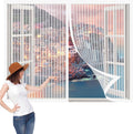  Magnetic Mosquito Net 92 X 79 Cm Easy To Install Without Drilling For Hallways, Living Room, Kitchen, Bay Window, White