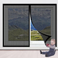  Magnetic Mosquito Net For Windows, 117 X 111 Cm, Magnetic Adsorption For Living Room, Window, Balcony, Black
