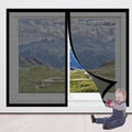  Magnetic Mosquito Net For Windows, 137 X 128 Cm, Adjustable Easy To Install Automatic Closing For Bay Window, Black