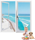  Window Mosquito Net 115 X 95 Cm With Magnets, Anti-Mosquito Magic Tape For Most Types Of Windows, White