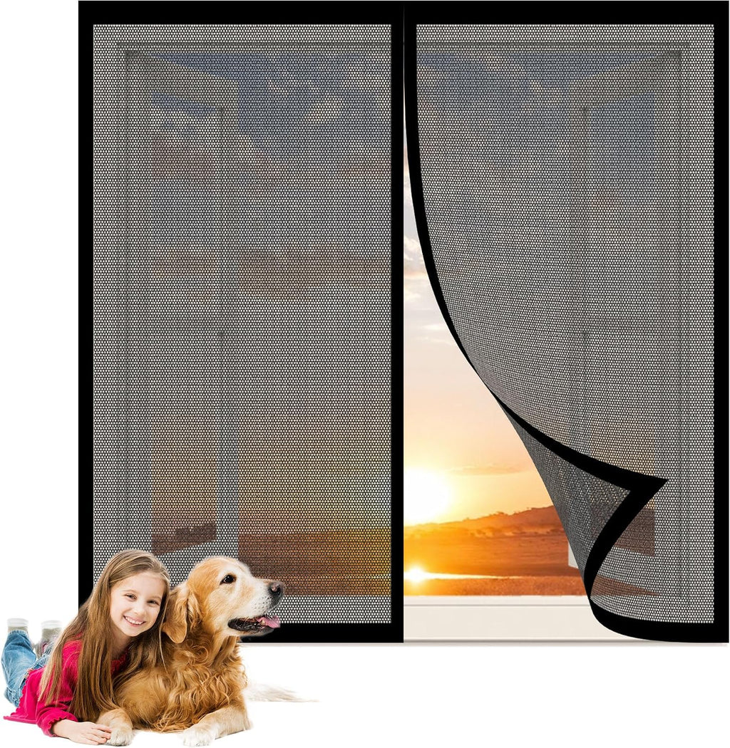  Mosquito Nets For Windows, 65 X 126 Cm, Made To Measure To Prevent Insects From Entering For Windows Doors, Black
