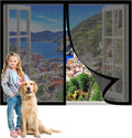  Window Mosquito Net 149 X 107 Cm Anti-Mosquito Self Adhesive Breathable Curtain Mesh Ultra Thin Mesh For Window Patio Doors, Black