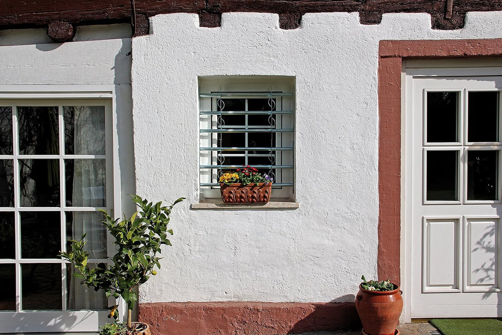  Alberts 563646 Secorino Style Window Grille | Sliding For External Windows | Burglar Protection Grille | Galvanised In Blue | 600 X 500-650 Mm